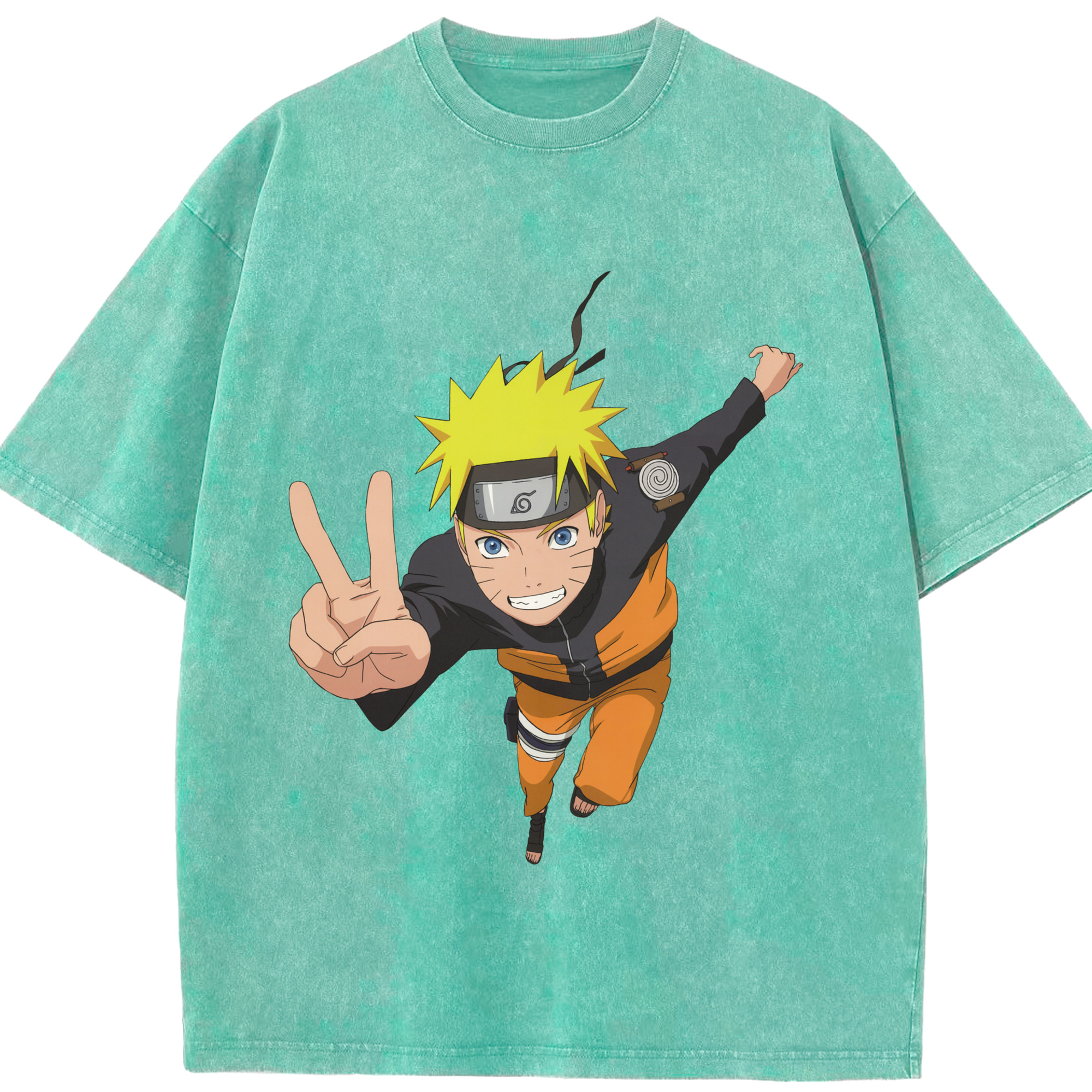 （画像用） NARUTO -ナルト- うずまき ナルト Uzumaki Naruto 綿100% ヴィンテージ風 半袖Tシャツ（フロントプリント）